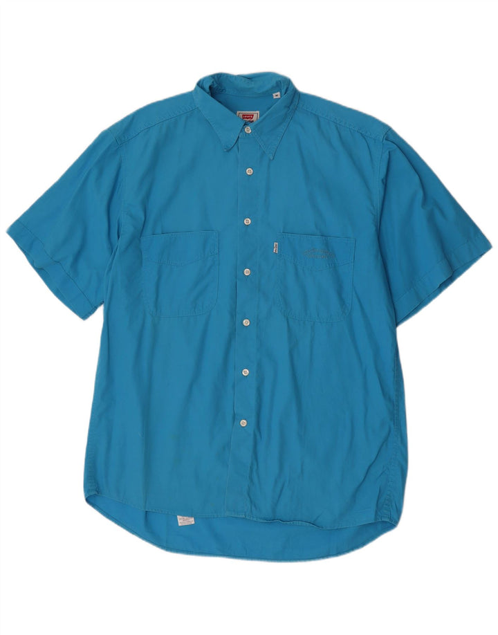 Levi's Herren-Kurzarmhemd aus mittelblauer Baumwolle