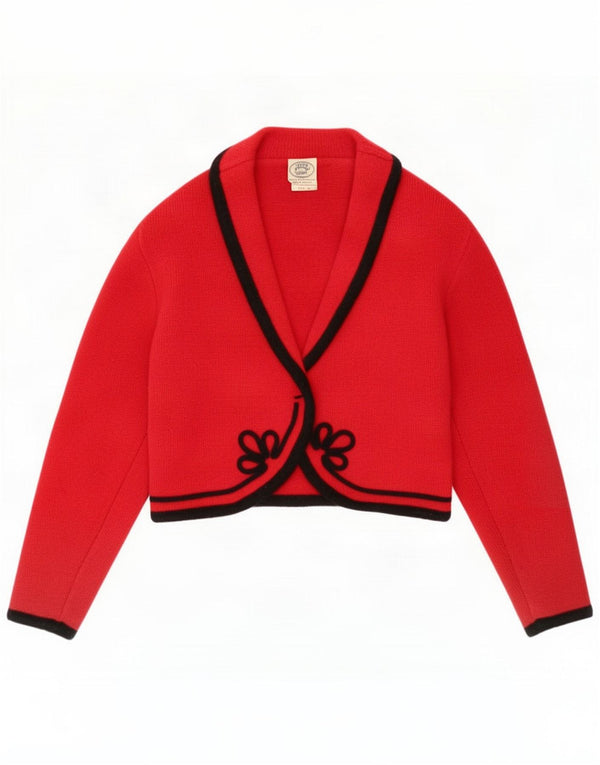 Laura Ashley Damen-Cardigan-Pullover UK 16 Große rote Blumenwolle