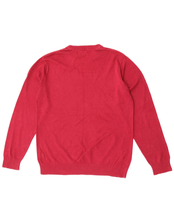 Crew Clothing Herren-Pullover mit Rundhalsausschnitt, Mittelrosa, Baumwolle