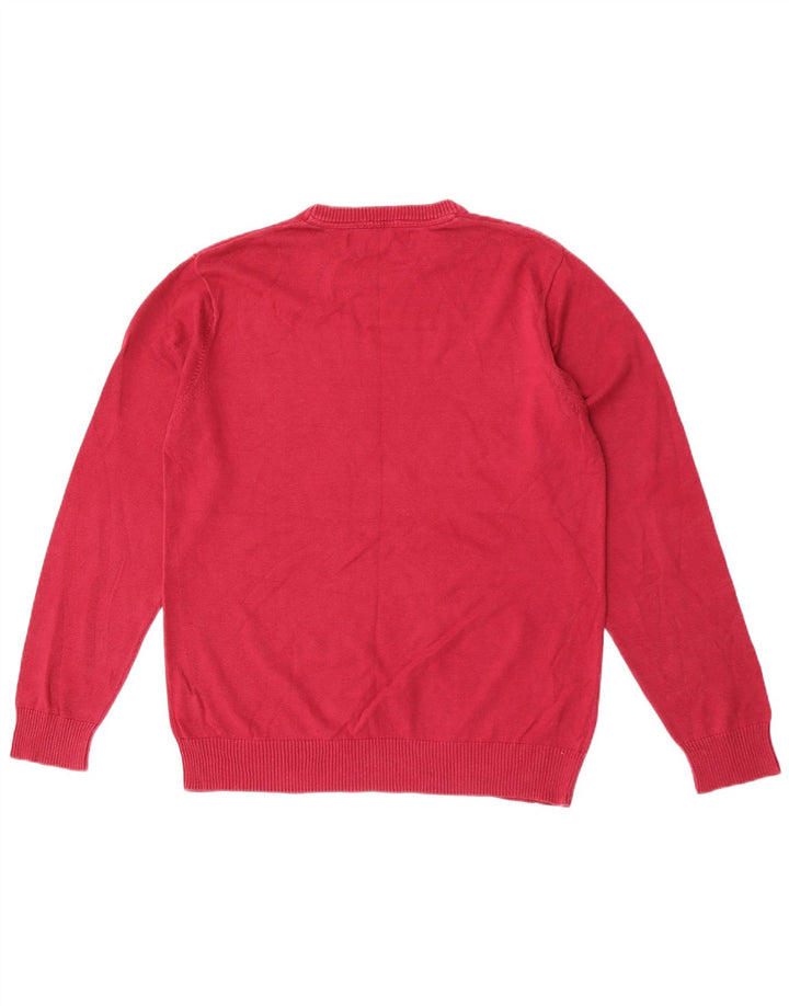 Crew Clothing Herren-Pullover mit Rundhalsausschnitt, Mittelrosa, Baumwolle