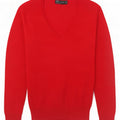 Zara Damen-Pullover mit V-Ausschnitt, Gr. 12, mittelrot