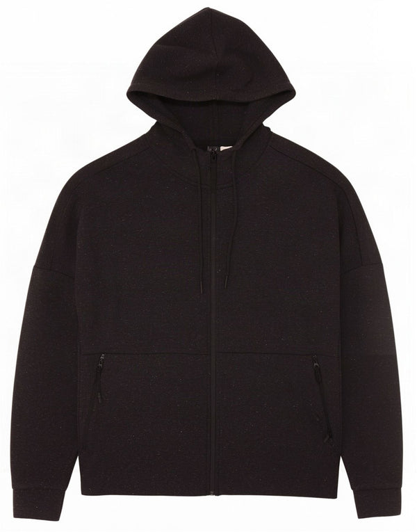 Adidas Herren-Kapuzenpullover mit Reißverschluss, mittelgrau meliert