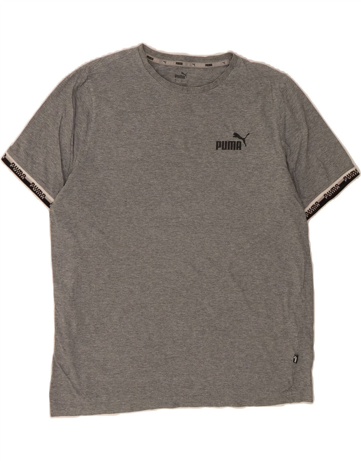 PUMA Mens Graphic T-Shirt Top Large Grey Vintage Puma and Second-Hand Puma from Messina Hembry 