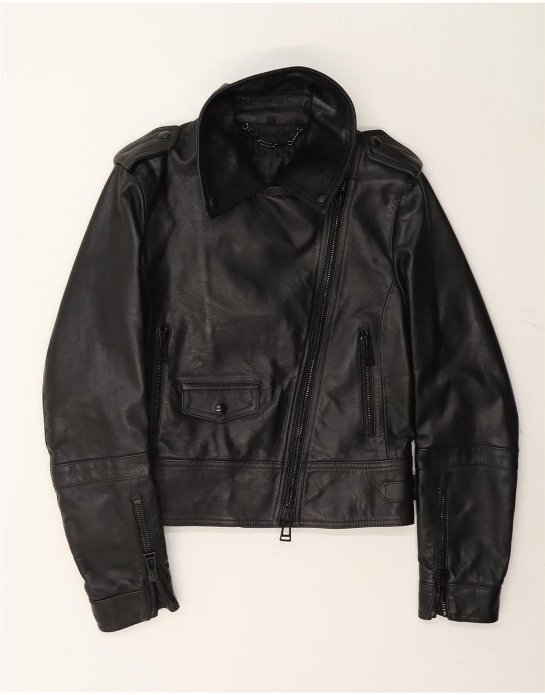 Belstaff Damen Leder Bikerjacke IT 38 XS Schwarz