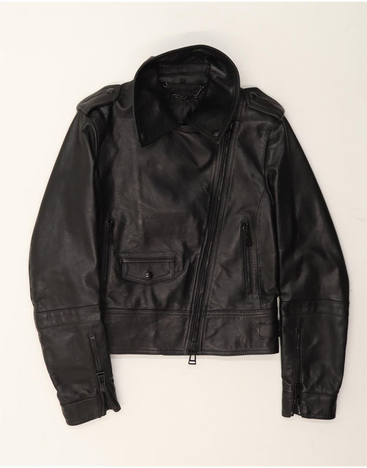 Belstaff Damen Leder Bikerjacke IT 38 XS Schwarz