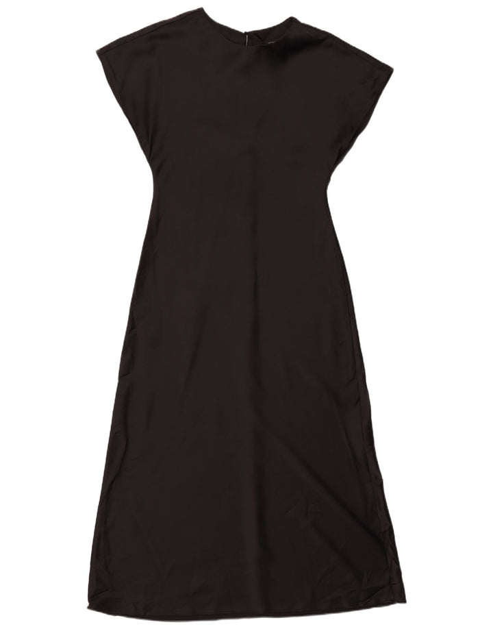 Zara Damen Maxikleid UK 12 Medium Schwarz Polyester