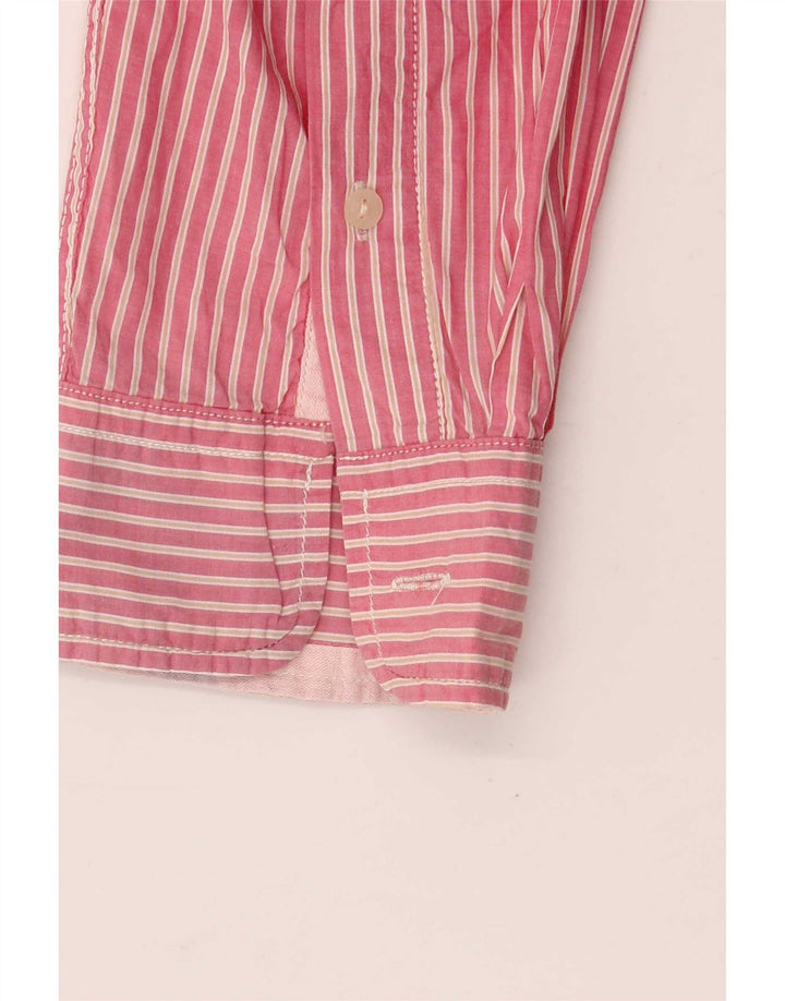 Scotch & Soda Herren-Hemd, groß, rosa Nadelstreifen-Baumwolle