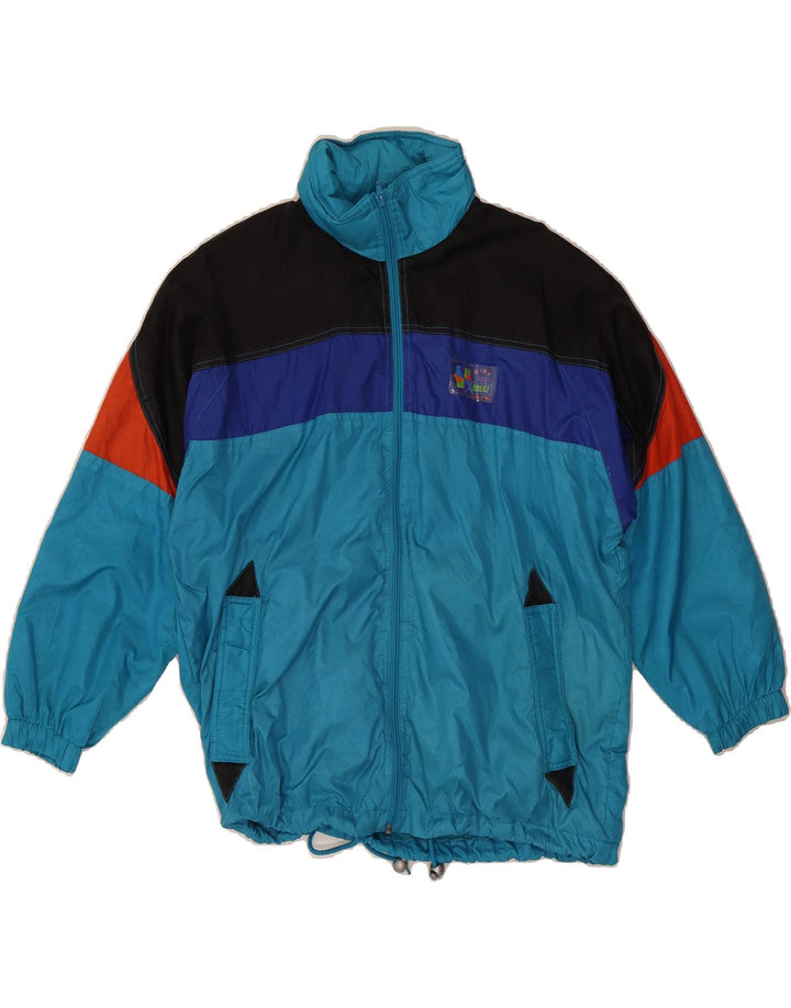 BRUGI Mens Windbreaker Jacket UK 42 XL Blue Colourblock Polyamide Vintage Brugi and Second-Hand Brugi from Messina Hembry 