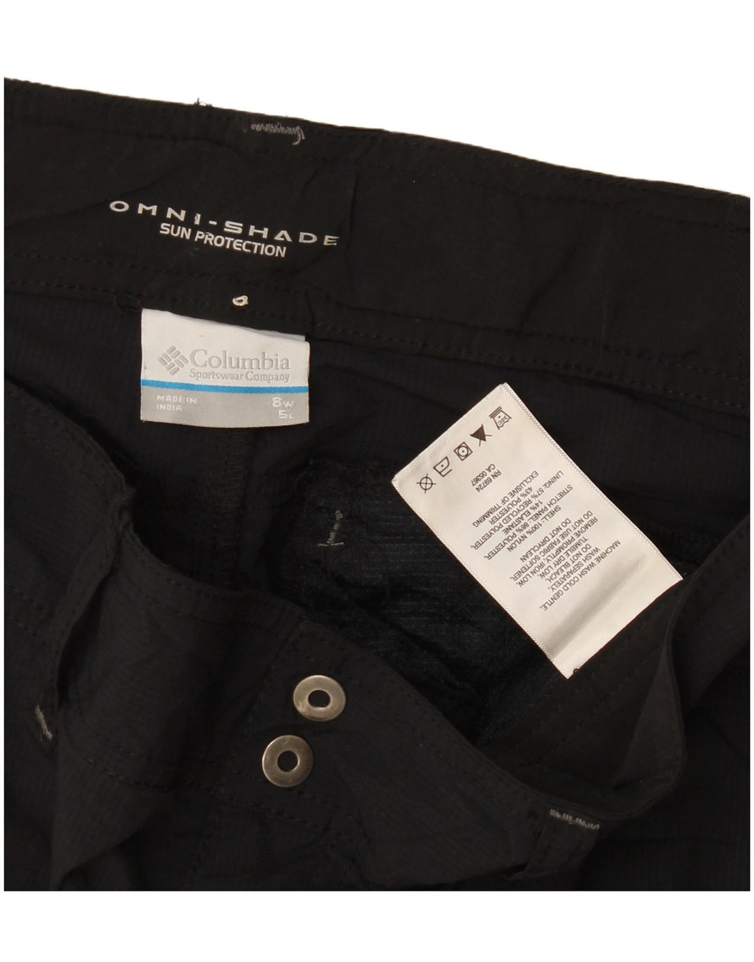 Columbia Damen Omni-Shade Cargo Shorts US 8 Medium W34 Schwarzes Nylon