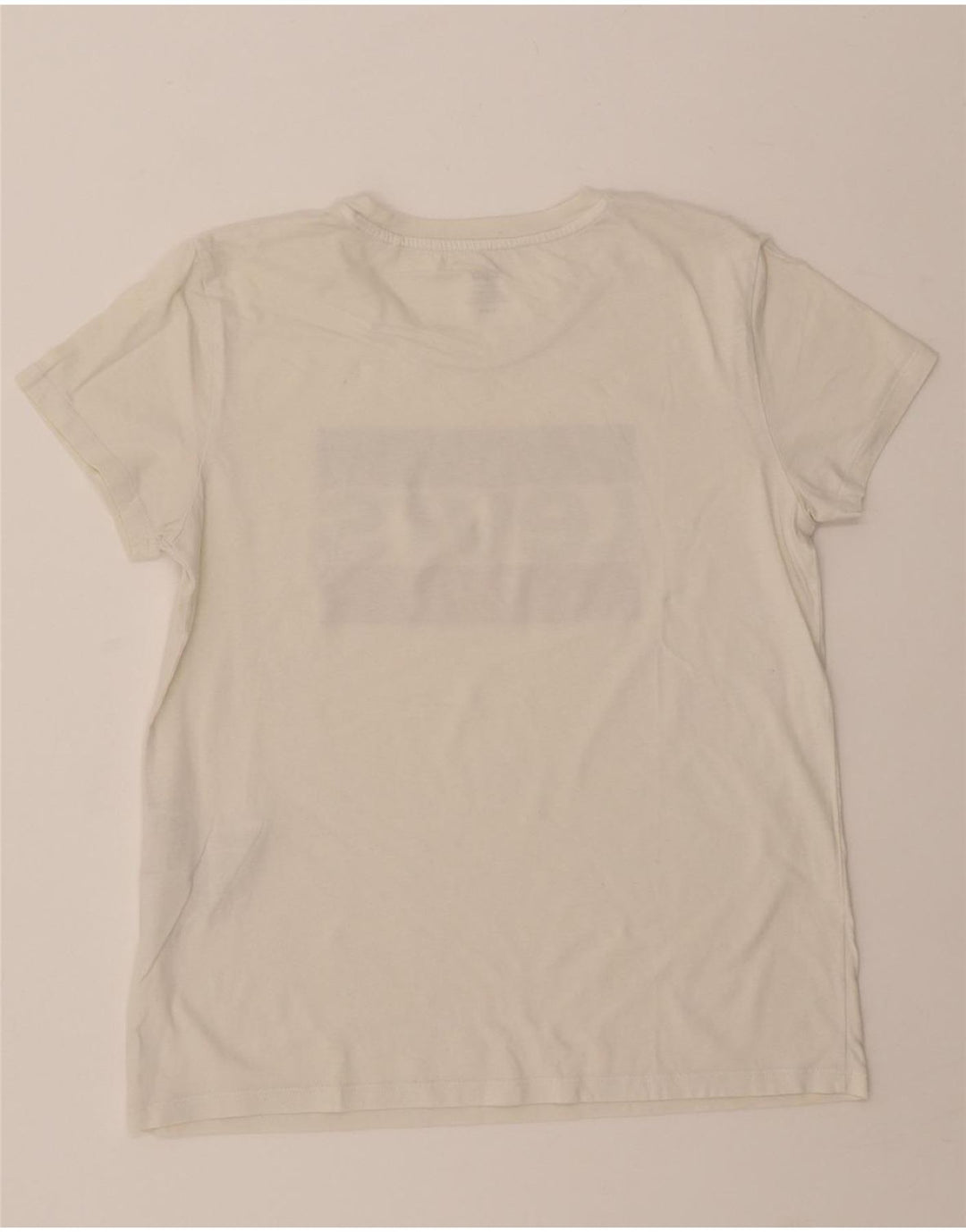 LEVI'S Womens Graphic T-Shirt Top UK 12 Medium White Cotton Vintage Levi's and Second-Hand Levi's from Messina Hembry 