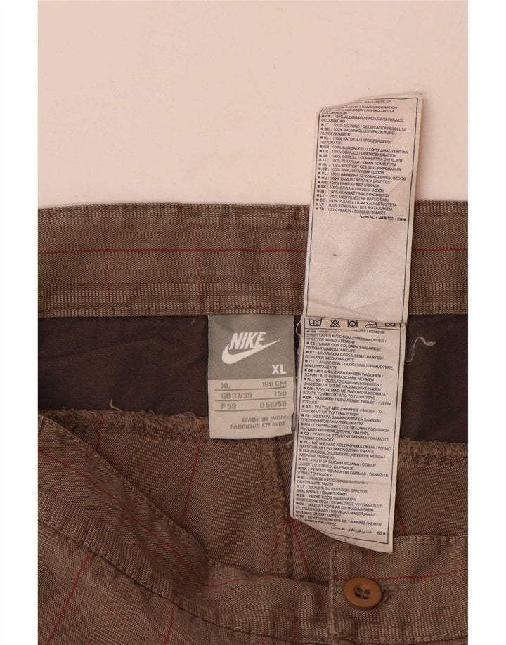 Nike Herren Cargo Shorts XL W38 Grau karierte Baumwolle