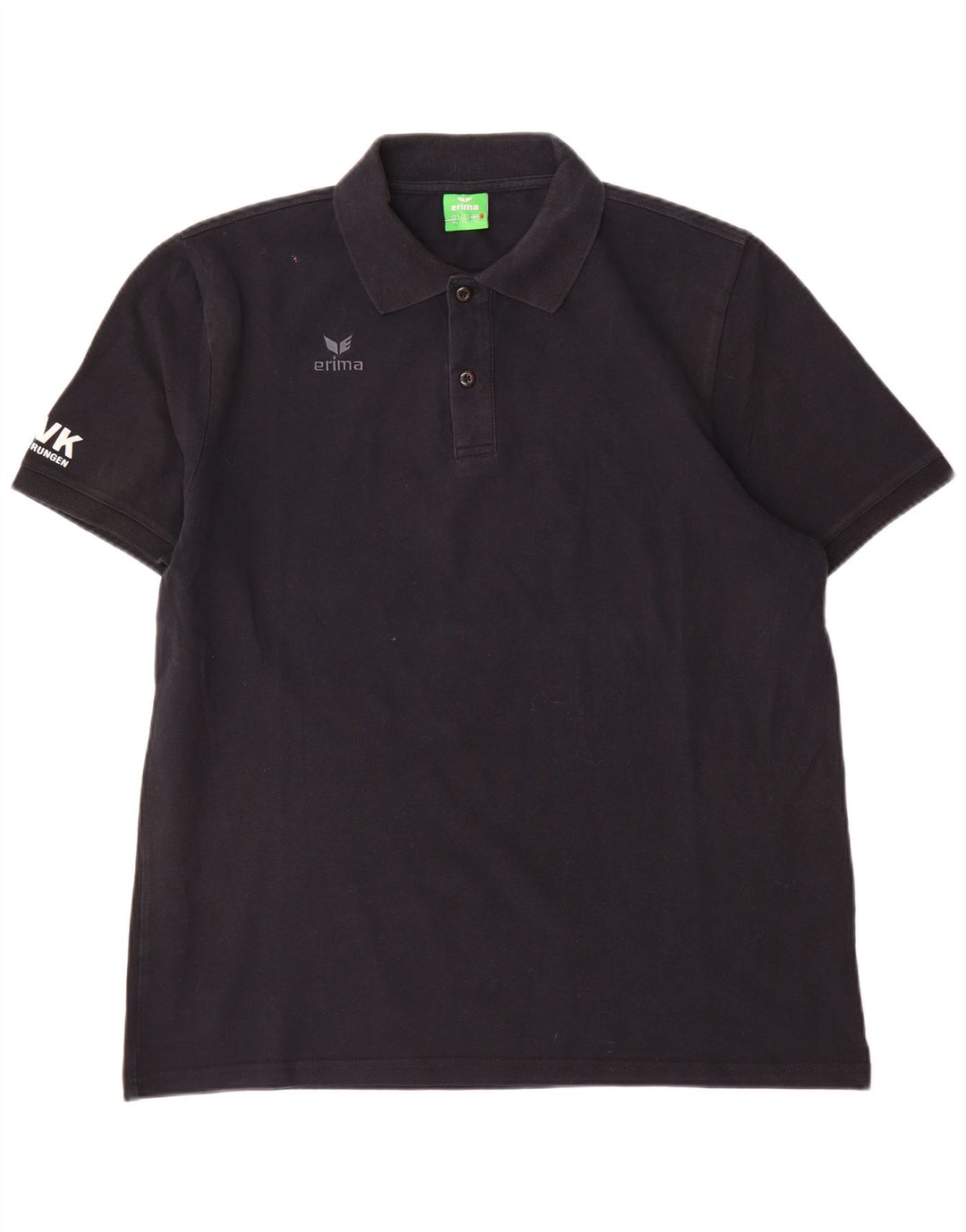 Erima Herren-Poloshirt mit Grafik, XL, schwarze Baumwolle