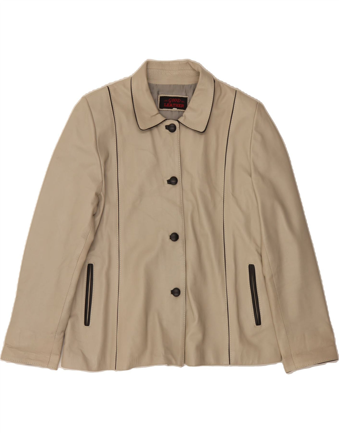 VINTAGE Womens Leather Jacket IT 50 XL Grey Leather Vintage Vintage and Second-Hand Vintage from Messina Hembry 