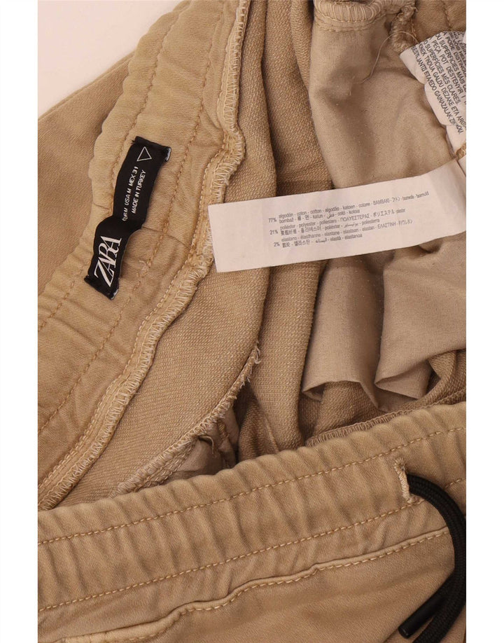 Zara Herren-Trainingshose, Jogginghose, mittelbeige Baumwolle