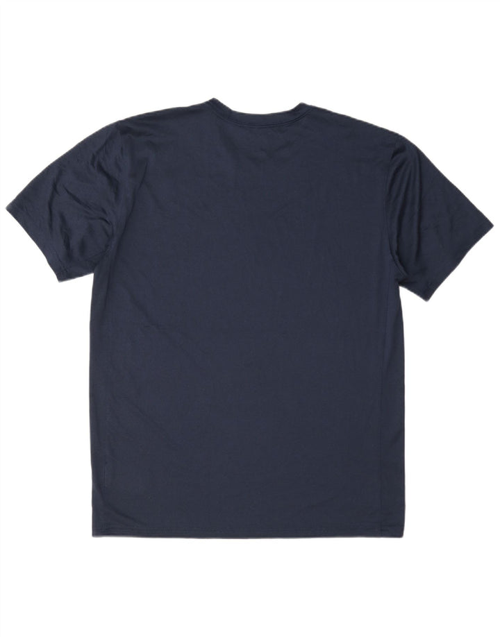 Nike Herren Dri Fit T-Shirt Top Large Marineblau Polyester