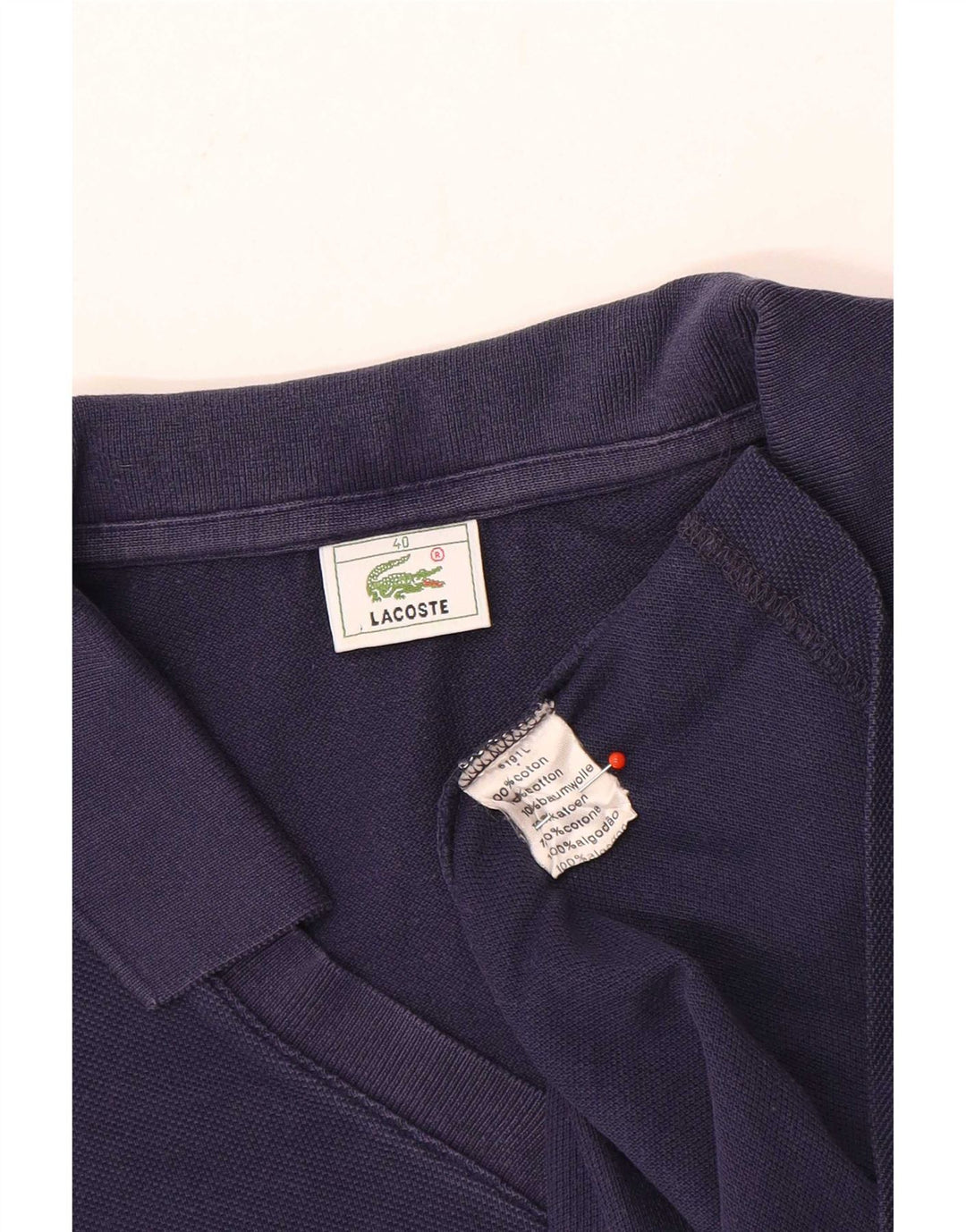 Ärmelloses Lacoste-Poloshirt für Damen, Größe 40, mittelmarineblaue Baumwolle