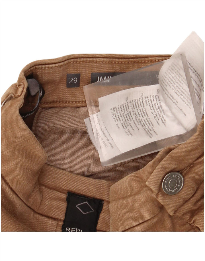 REPLAY Damen Jaan Skinny Cargohose W29 L34 Braune Baumwolle