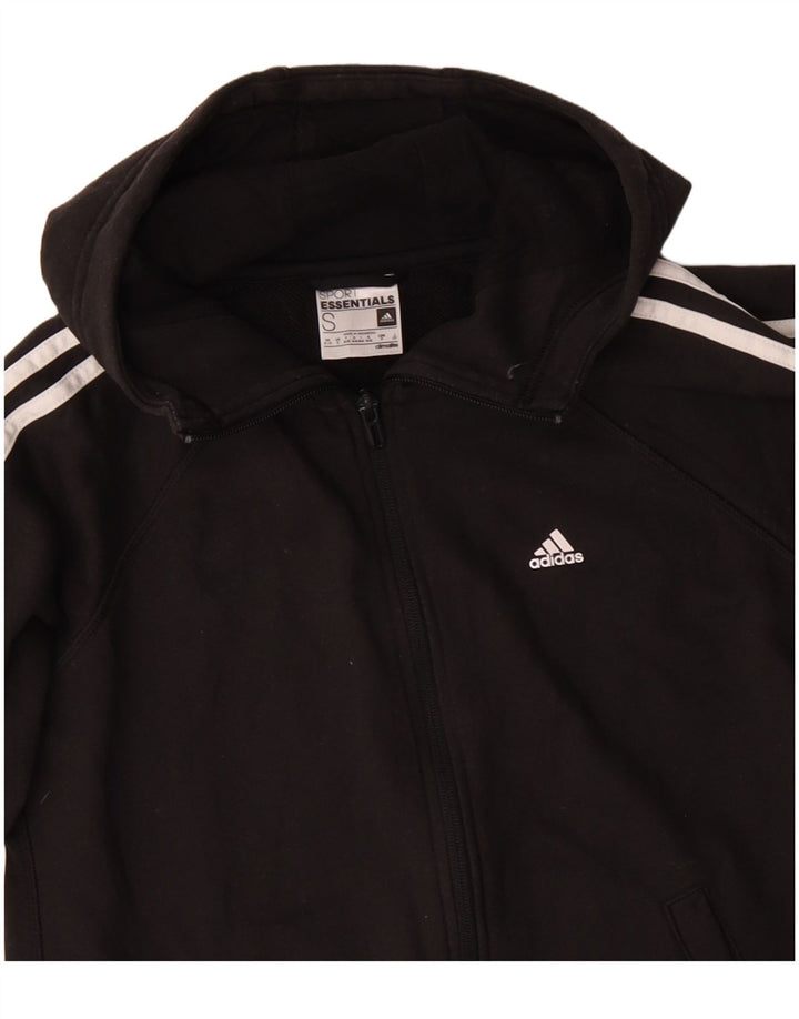 Adidas Damen Climalite Zip Hoodie Pullover UK 8/10 Small Schwarz Baumwolle