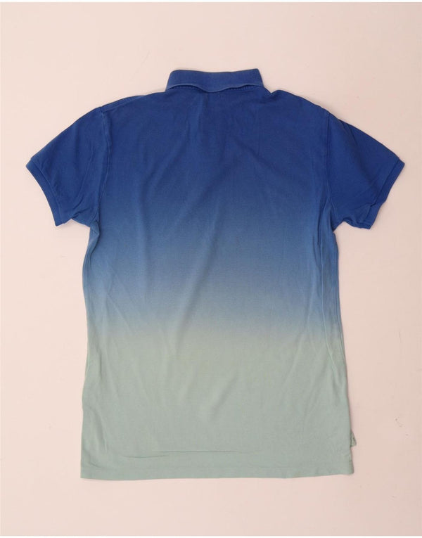 POLO RALPH LAUREN Mens Custom Fit Polo Shirt Medium Blue Colourblock