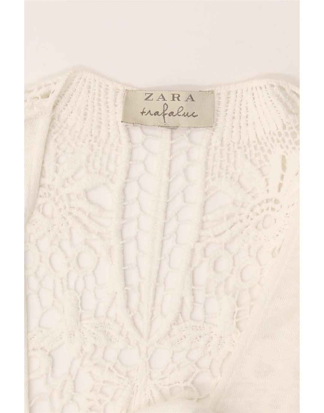 ZARA Womens Blouse Top UK 14 Medium White Floral Vintage Zara and Second-Hand Zara from Messina Hembry 