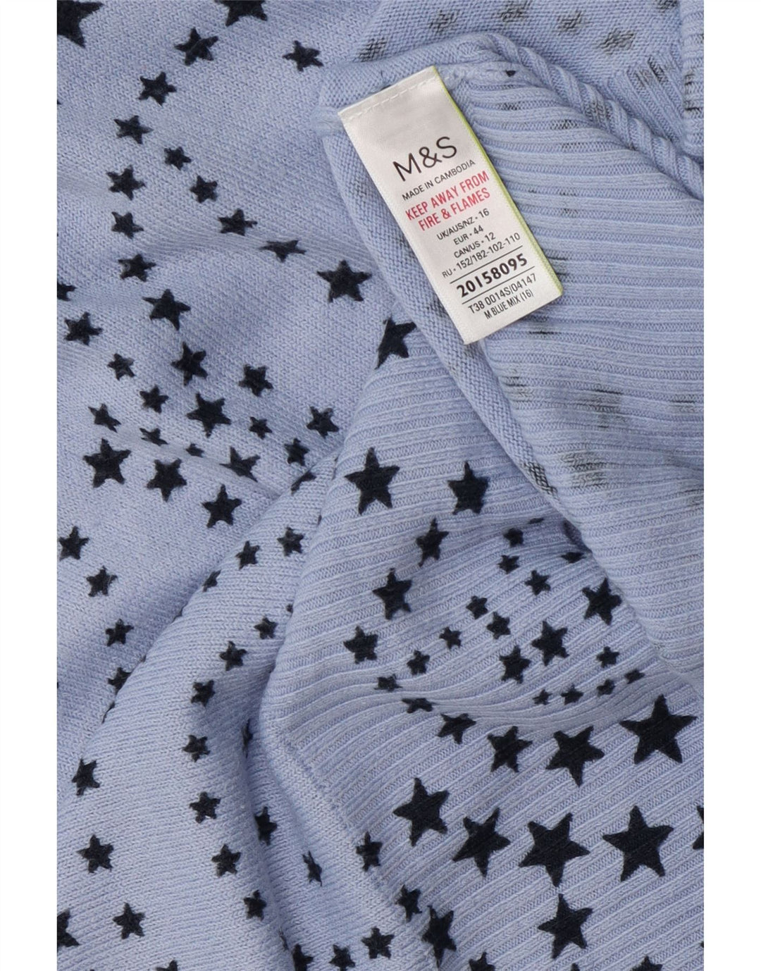 Marks & Spencer Damen-Pullover mit V-Ausschnitt, UK 16, Größe L, Blau