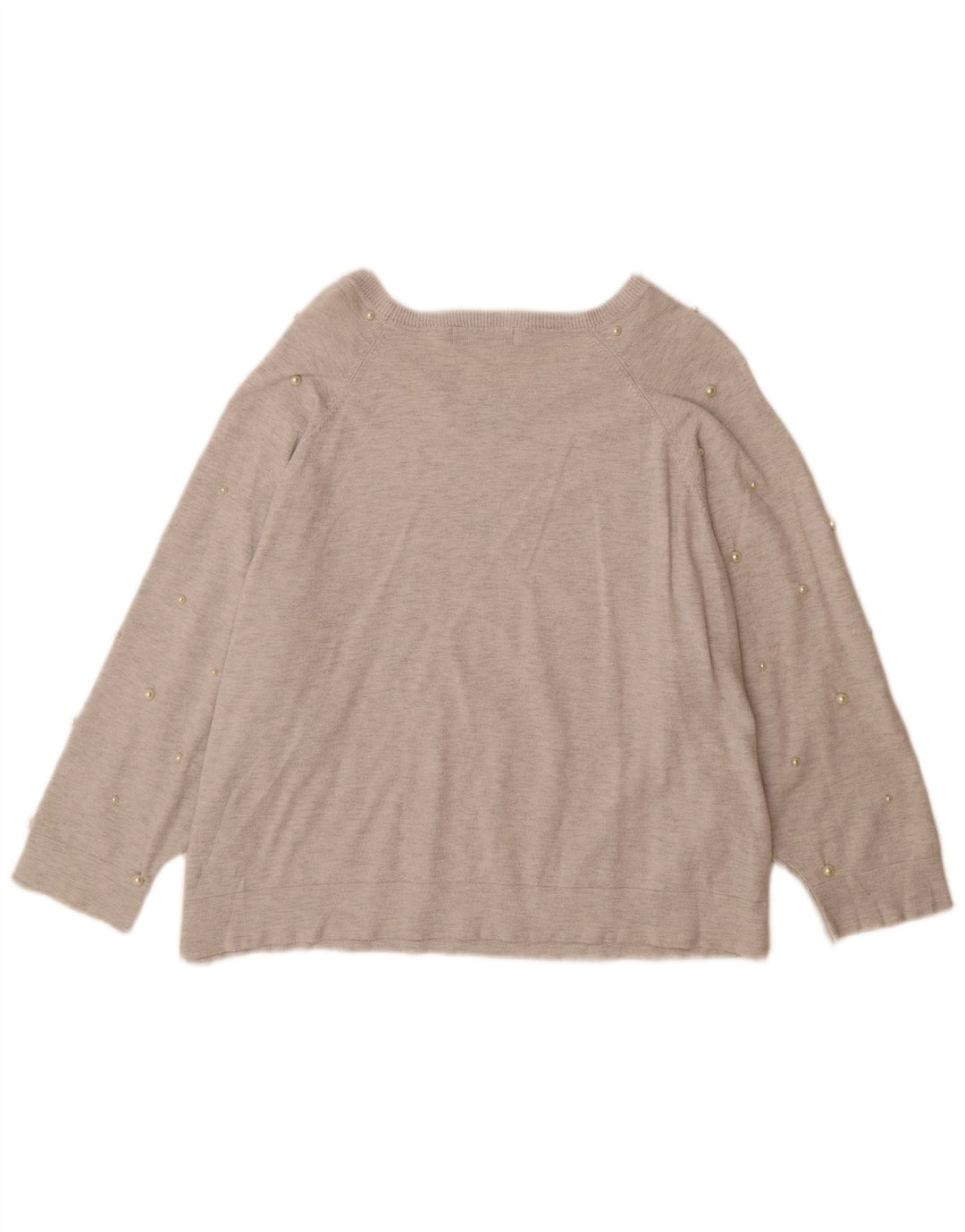 Übergroßer Damen-Pullover mit U-Boot-Ausschnitt von Zara, Gr. 14, mittelgraue Viskose