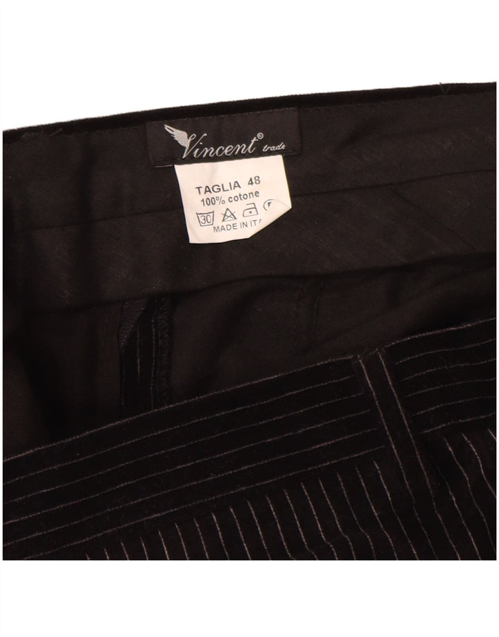 Vincent Herren-Anzug mit 2 Knöpfen, 2-teilig, IT 48, M, W30, L32, Schwarz, Nadelstreifen