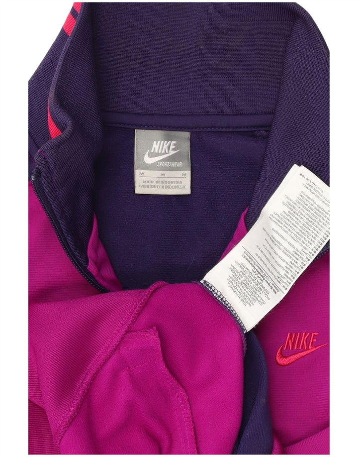 NIKE Damen-Trainingsanzug-Top-Jacke, UK 12, mittelviolettes Farbblock-Polyester