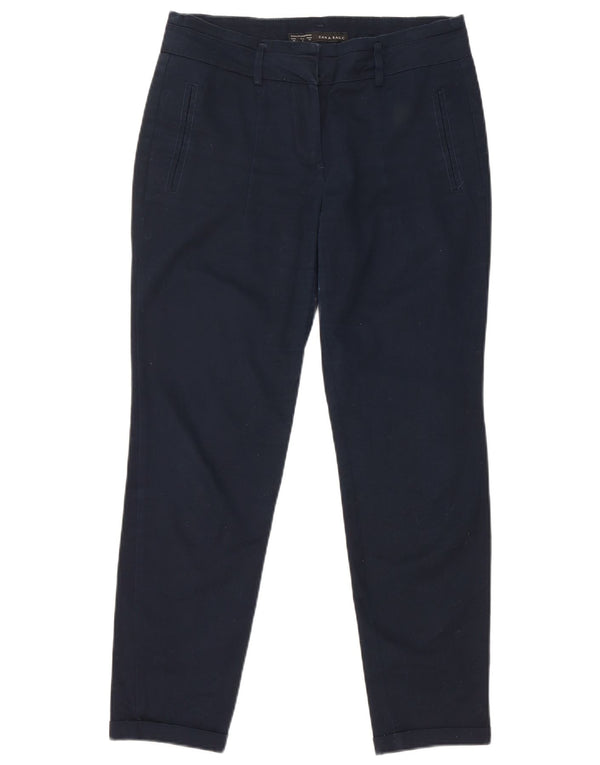 Schmale, kurze Hose von ZARA für Damen, EU 38, Größe S, W28, L27, Marineblau, Baumwolle