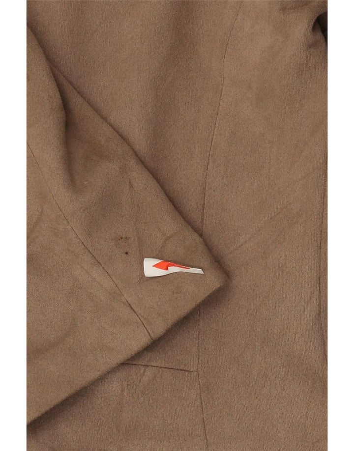 Zara Damen Strickjacke mit 3/4-Ärmeln, UK-Gr. 14, mittelbeigefarbenes Polyester