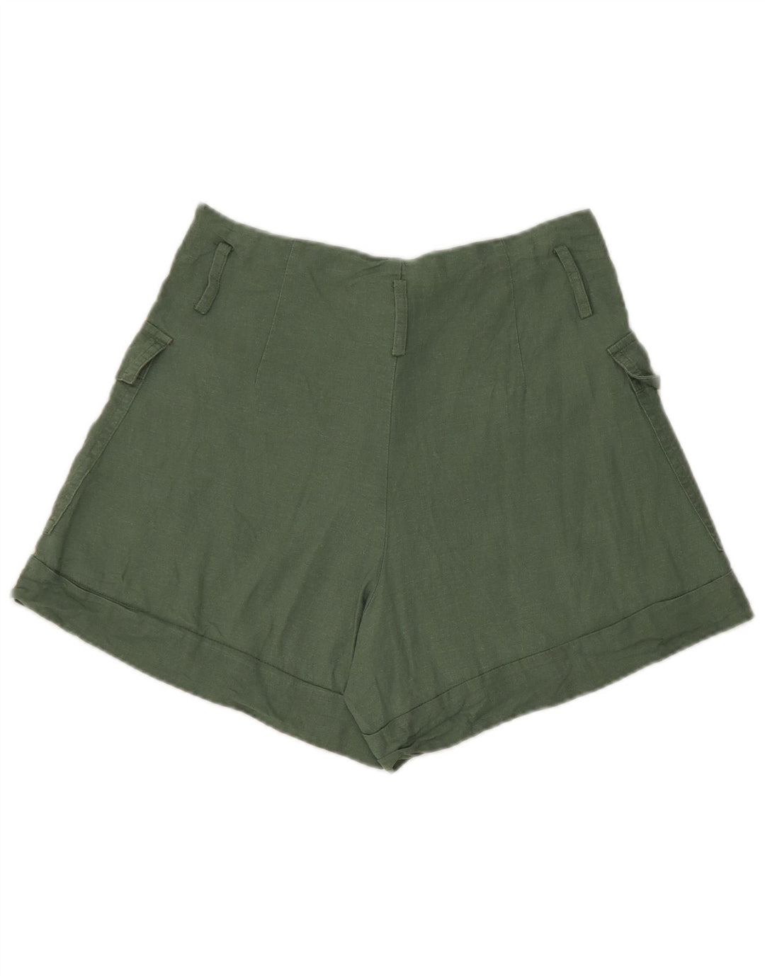 Zara Damen Cargoshorts Small W26 Grünes Leinen