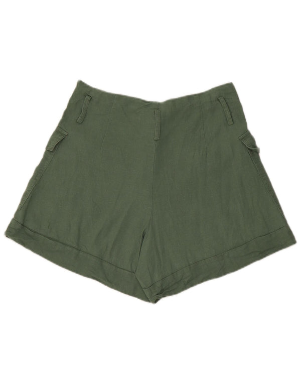 Zara Damen Cargoshorts Small W26 Grünes Leinen