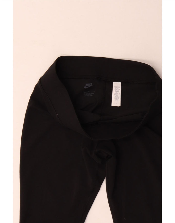 Nike Damen Leggings UK 14 Large Schwarz Baumwolle
