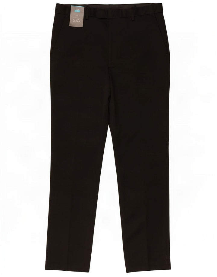 Marks & Spencer Herren-Anzughose mit normaler Passform, W34, L33, schwarzes Polyester