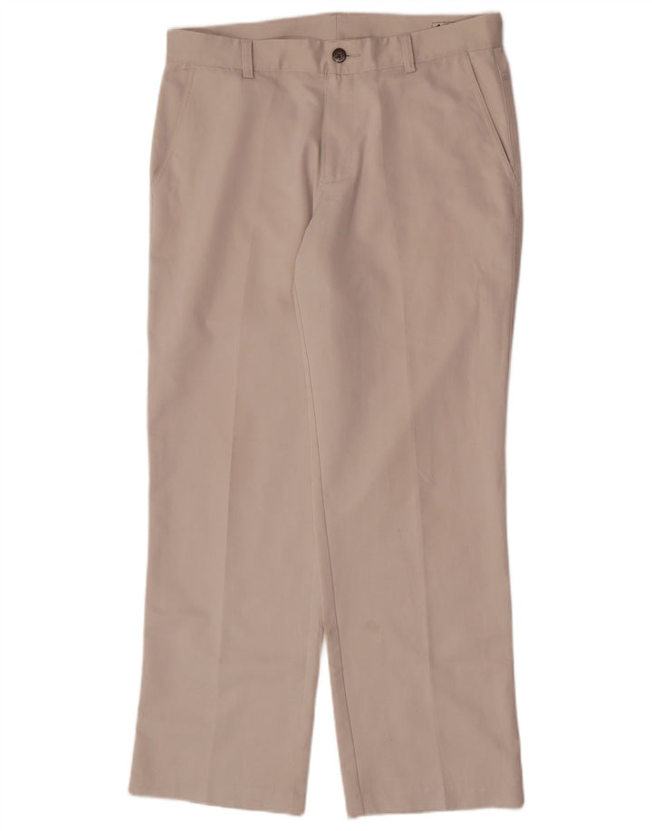 Adidas Herren Straight Chino Hose W32 L30 Beige Polyester