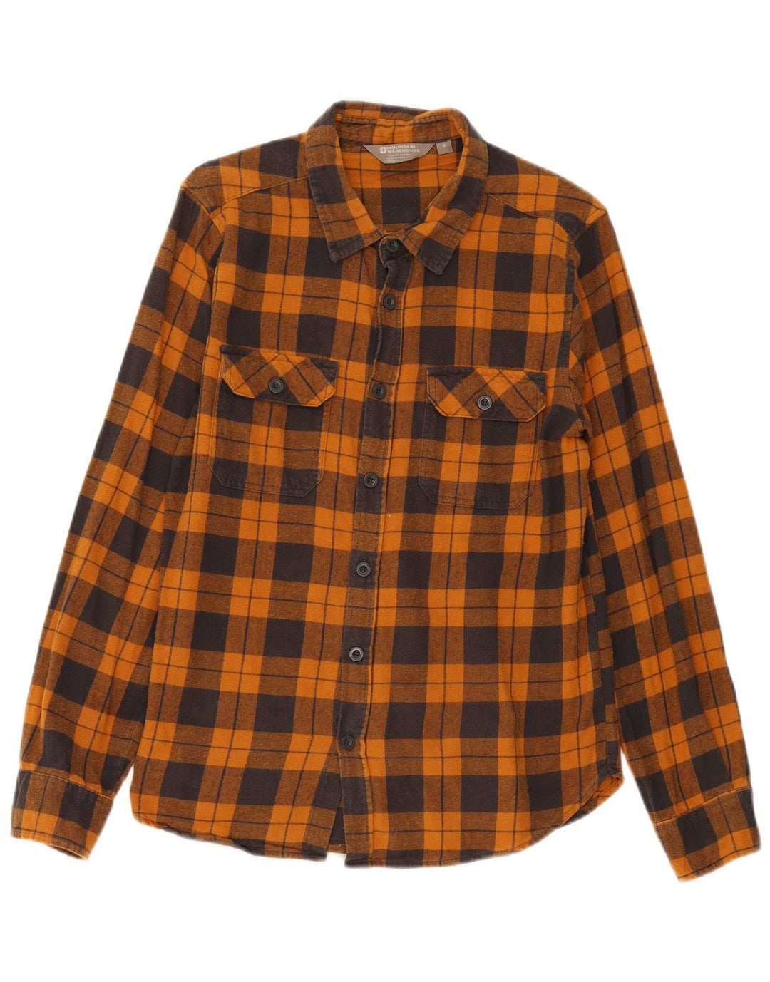 Mountain Warehouse Herren-Flanellhemd aus mittelorange karierter Baumwolle