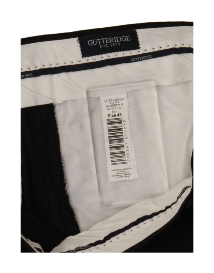 Gutteridge Herren Slim Anzughose IT 48 Medium W32 L29 Schwarz Polyester