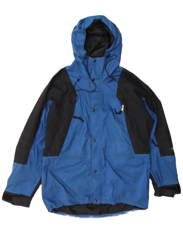 The North Face Herren-Regenjacke mit Kapuze, UK 40, groß, blaues Colourblock-Nylon