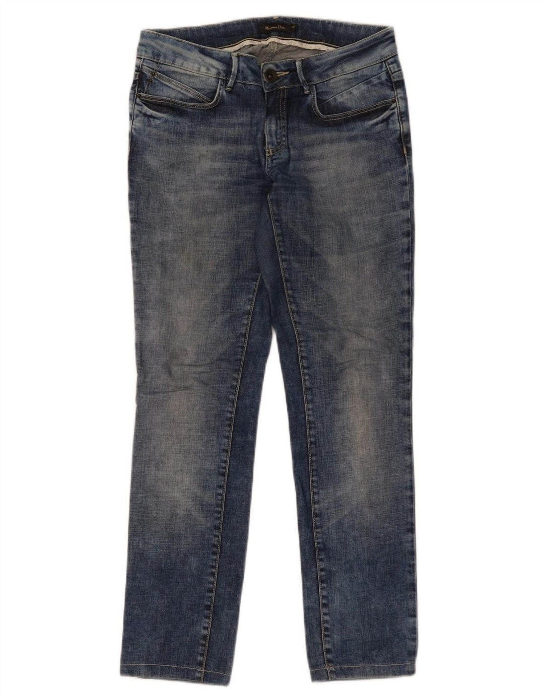 Massimo Dutti Damen Slim Jeans W28 L29 Blaue Baumwolle