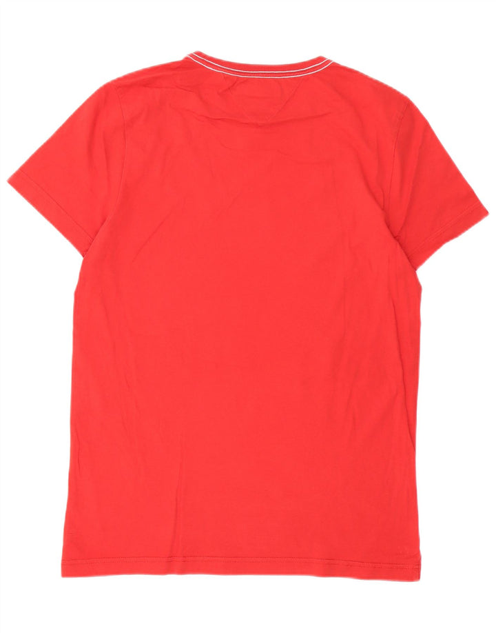 Tommy Hilfiger Herren-T-Shirt mit Grafik, mittelrote Baumwolle
