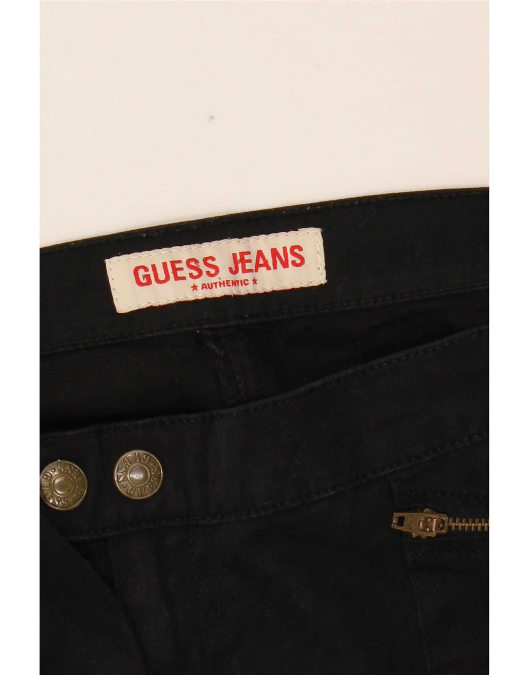 Guess Bootcut-Cargohose für Damen, W31, L32, schwarze Baumwolle