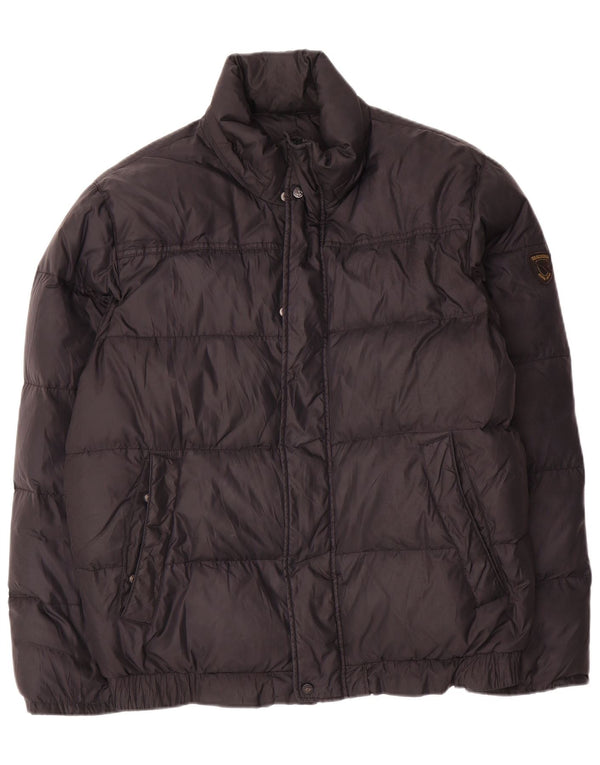 Diadora Herren Wattierte Jacke UK 40 Large Schwarz Nylon