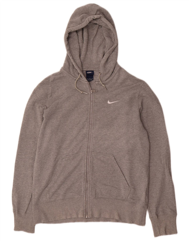 Nike Herren-Kapuzenpullover mit Reißverschluss, reguläre Passform, mittelgraue Baumwolle