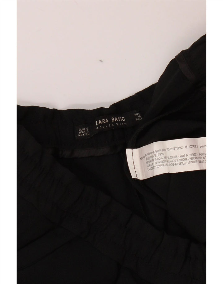 ZARA Damen Slim Chino-Hose, Größe S, W26, L26, Schwarz, Polyester