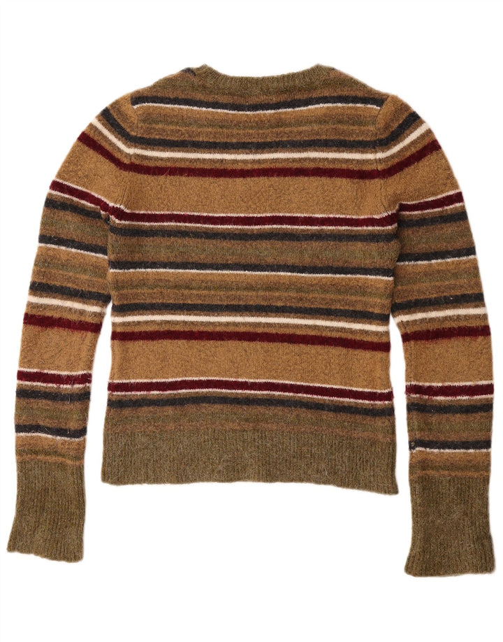 Zara Damen-Pullover mit Rundhalsausschnitt, Größe M, mehrfarbig, gestreift, UK 12