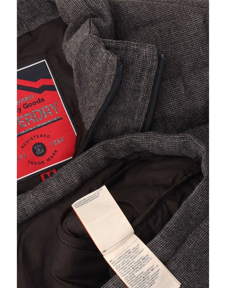 Superdry Herren Wattierte Jacke UK 38 Mittelgraues Polyester