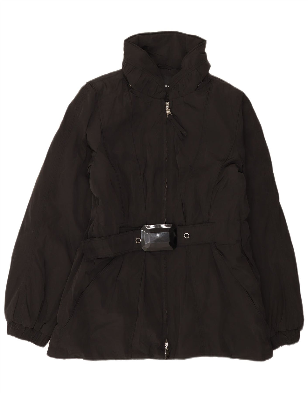 Zara Damen Wattierte Jacke UK 14 Large Schwarz