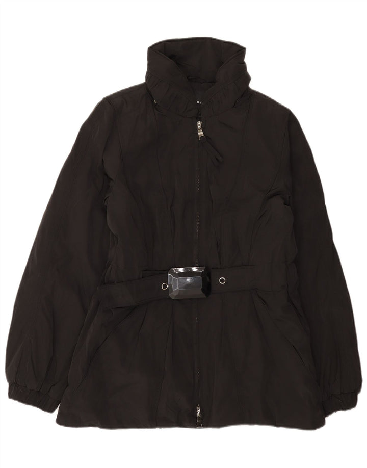 Zara Damen Wattierte Jacke UK 14 Large Schwarz
