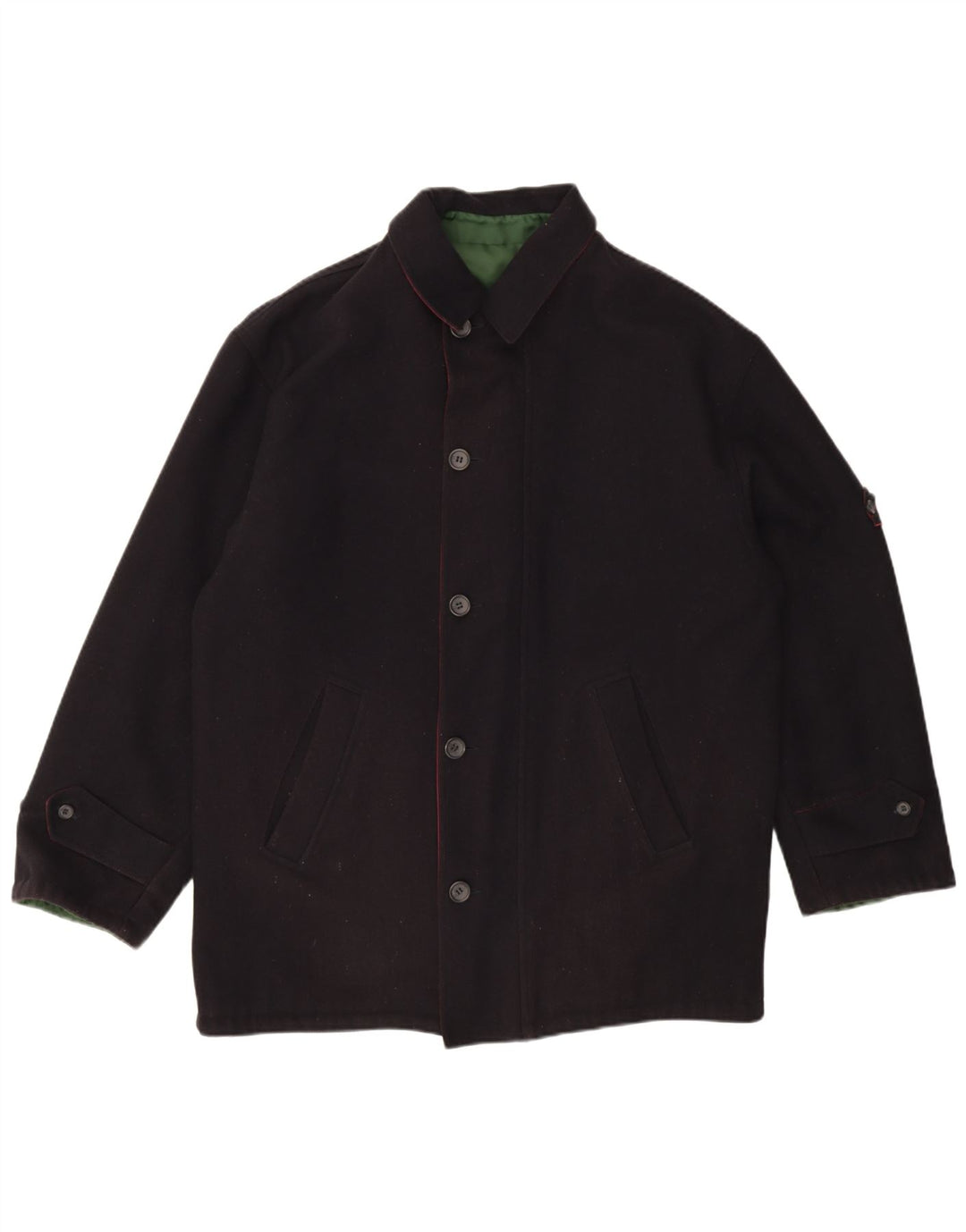 Ivy Oxford Herren Wendejacke UK 40 Große marineblaue Wolle