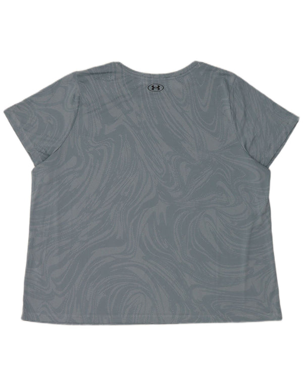 Under Armour Damen T-Shirt Top 2XL Blau Geometrisch Polyester